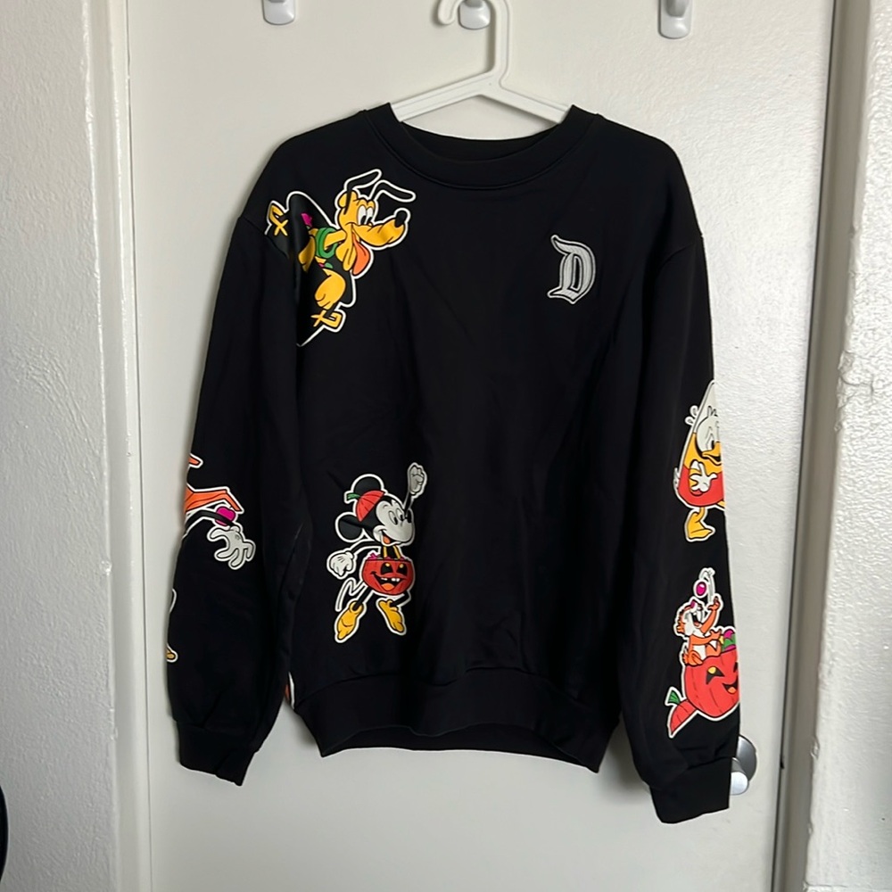 Disney Black Sweater with Colorful Characters